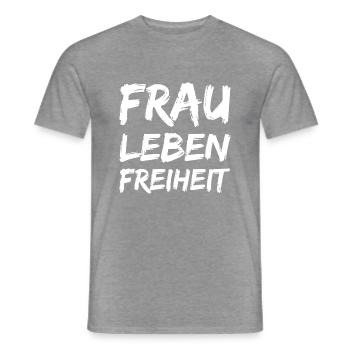 Frau Leben Freiheit Iran - Männer T-Shirt - Graphit meliert - Vorne - AI Model Male 178 light (178cm)