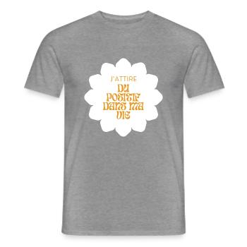 Positive attitude - T-shirt homme - graphite chiné - Devant - AI Model Male 178 light (178cm)