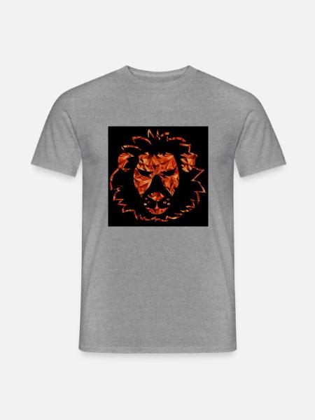 Löwenabbildung - Männer T-Shirt - Graphit meliert