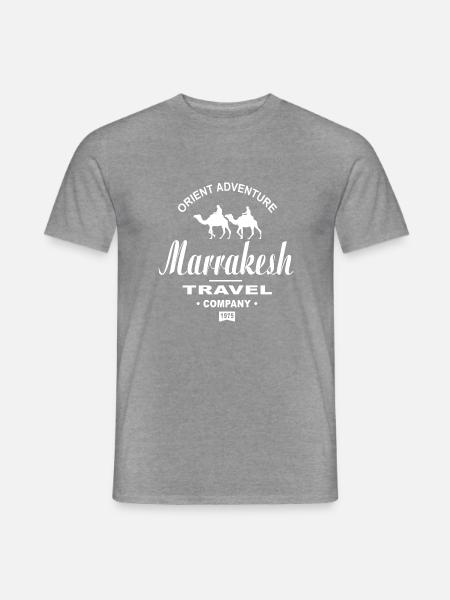 Marrakesch - Marokko - Kamel - Karavane - Männer T-Shirt - Graphit meliert