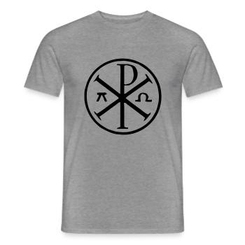 Alpha-Omega - Männer T-Shirt - Graphit meliert - Vorne - AI Model Male 178 light (178cm)