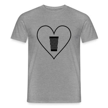 Geripptes Herz - Apfelwein Love - Männer T-Shirt - Graphit meliert - Vorne - AI Model Male 178 light (178cm)