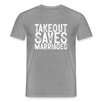 Takeout Saves Marriages - Men's T-Shirt - graphite heather - Front - AI Model Male 178 light (178cm)
