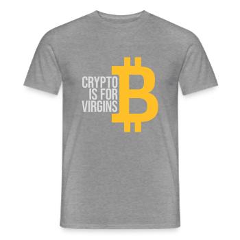 crypto is for virgins - Männer T-Shirt - Graphit meliert - Vorne - AI Model Male 178 light (178cm)