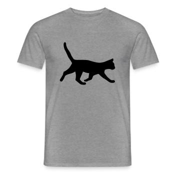 KATZE - Männer T-Shirt - Graphit meliert - Vorne - AI Model Male 178 light (178cm)