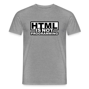 HTML is NOT Programming - Men's T-Shirt - graphite heather - Front - AI Model Male 178 light (178cm)