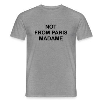 Not from paris madame - Men's T-Shirt - graphite heather - Front - AI Model Male 178 light (178cm)