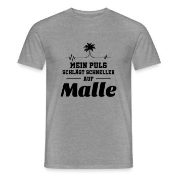 malle palme puls - Männer T-Shirt - Graphit meliert - Vorne - AI Model Male 178 light (178cm)