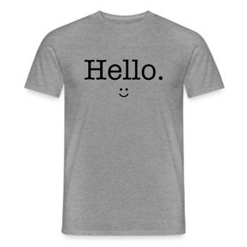 Hello :) - T-shirt homme - graphite chiné - Devant - AI Model Male 178 light (178cm)