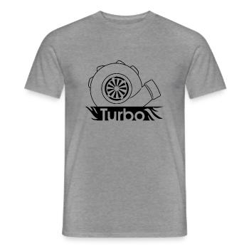Turbo - T-shirt homme - graphite chiné - Devant - AI Model Male 178 light (178cm)