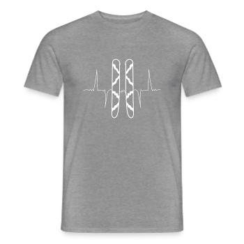 Herzschlag - Ski - - Männer T-Shirt - Graphit meliert - Vorne - AI Model Male 178 light (178cm)