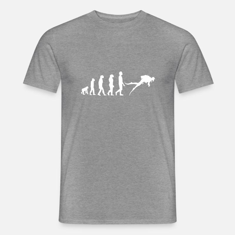 Evolutionstaucher - Männer T-Shirt - Graphit meliert