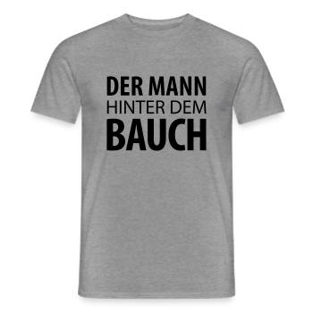 Der Mann hinter dem Bauch (dh) - Männer T-Shirt - Graphit meliert - Vorne - AI Model Male 178 light (178cm)