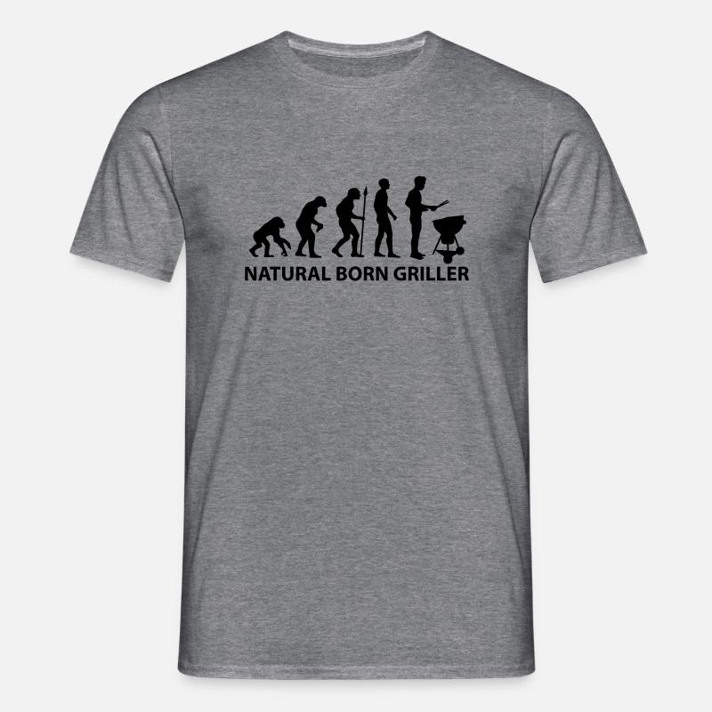 Grill Evolution - Männer T-Shirt - Graphit meliert