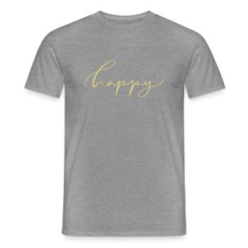 Happy - Männer T-Shirt - Graphit meliert - Vorne - AI Model Male 178 light (178cm)