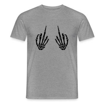 middle fingers design - Männer T-Shirt - Graphit meliert - Vorne - AI Model Male 178 light (178cm)