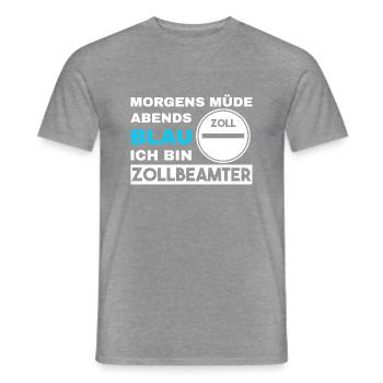 Morgens Müde Abends Blau Zollbeamter - Männer T-Shirt - Graphit meliert - Vorne - AI Model Male 178 light (178cm)