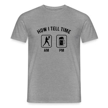 Comment dire l’heure à PM - (2) - T-shirt homme - graphite chiné - Devant - AI Model Male 178 light (178cm)