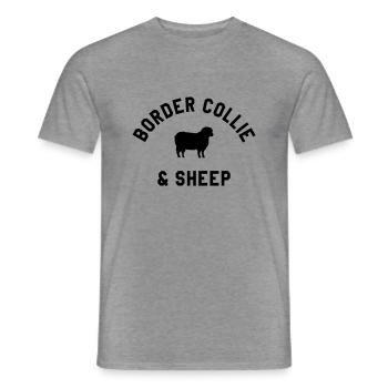 border collie and sheep - T-shirt homme - graphite chiné - Devant - AI Model Male 178 light (178cm)