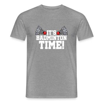 It's Badminton Time Graphic Badminton Player Shutt - Männer T-Shirt - Graphit meliert - Vorne - AI Model Male 178 light (178cm)