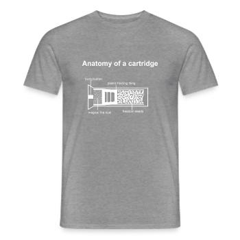 Anatomy of a cartridge funny 2 - T-shirt homme - graphite chiné - Devant - AI Model Male 178 light (178cm)