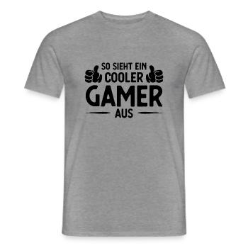 SOHT EIN COOLER GAMER AUS - - Männer T-Shirt - Graphit meliert - Vorne - AI Model Male 178 light (178cm)