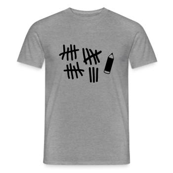 Striche - Stift - Männer T-Shirt - Graphit meliert - Vorne - AI Model Male 178 light (178cm)