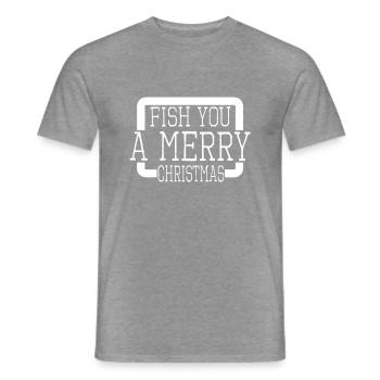 funny quote bass fishing christmas present geek - Männer T-Shirt - Graphit meliert - Vorne - AI Model Male 178 light (178cm)