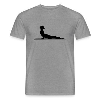 Yoga Frau - Männer T-Shirt - Graphit meliert - Vorne - AI Model Male 178 light (178cm)