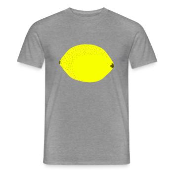 Knall Gelbe Zitrone, Obst, Geschenkidee - Männer T-Shirt - Graphit meliert - Vorne - AI Model Male 178 light (178cm)