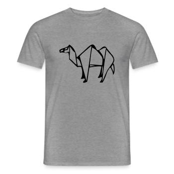 kamel_origami_01 - Men's T-Shirt - graphite heather - Front - AI Model Male 178 light (178cm)