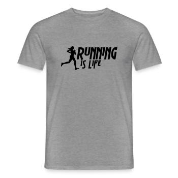 running is life female i 1c - T-shirt homme - graphite chiné - Devant - AI Model Male 178 light (178cm)