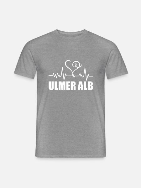 Heartbeat Ulmer Alb - Männer T-Shirt - Graphit meliert