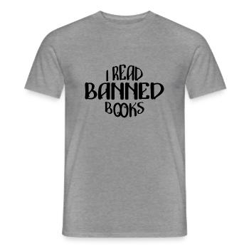 J’ai lu des livres interdits 32 - T-shirt homme - graphite chiné - Devant - AI Model Male 178 light (178cm)