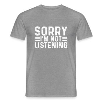 Désolé, je n’écoute pas 21 - T-shirt homme - graphite chiné - Devant - AI Model Male 178 light (178cm)
