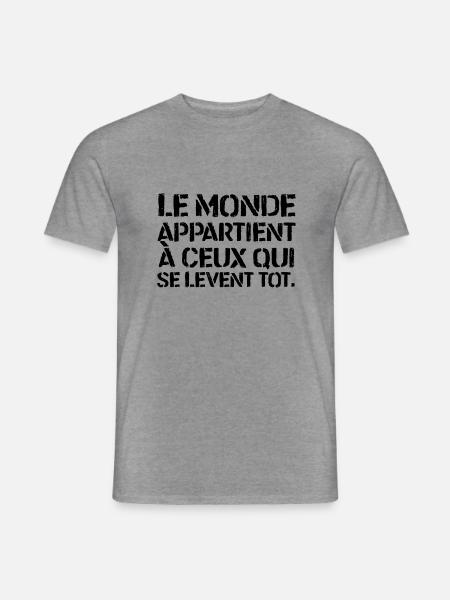 Citation - Le Monde - T-shirt homme - graphite chiné