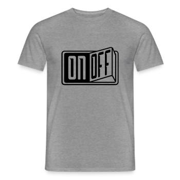 switch on off button turn on off - Men's T-Shirt - graphite heather - Front - AI Model Male 178 light (178cm)
