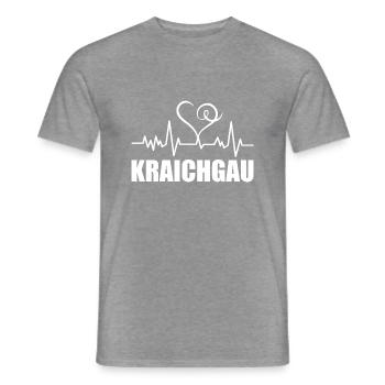 Heartbeat Kraichgau - Männer T-Shirt - Graphit meliert - Vorne - AI Model Male 178 light (178cm)