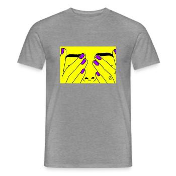 Face jaune - T-shirt homme - graphite chiné - Devant - AI Model Male 178 light (178cm)