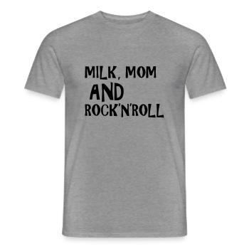 Milk, Mom and Rock 'N' Roll - Men's T-Shirt - graphite heather - Front - AI Model Male 178 light (178cm)