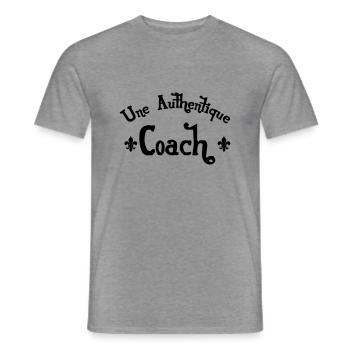 Coach / Coaching / Sport / Entreprise / Psy - T-shirt homme - graphite chiné - Devant - AI Model Male 178 light (178cm)