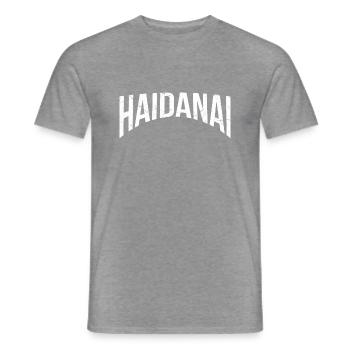 Haidanai - Schwäbischer Ausruf - Männer T-Shirt - Graphit meliert - Vorne - AI Model Male 178 light (178cm)