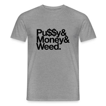 Pussy & Money & Weed - T-shirt homme - graphite chiné - Devant - AI Model Male 178 light (178cm)