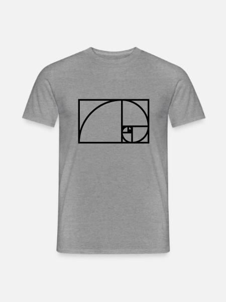 golden_mean_logarithmic_fibonacci_spiral - Männer T-Shirt - Graphit meliert