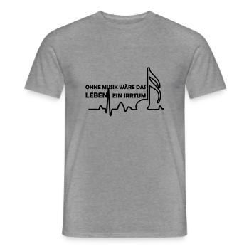 Without music life would be a mistake - Men's T-Shirt - graphite heather - Front - AI Model Male 178 light (178cm)