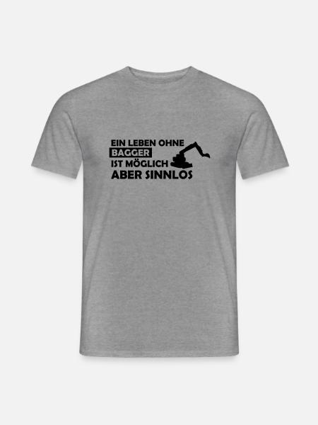 ein leben ohne bagger - Männer T-Shirt - Graphit meliert