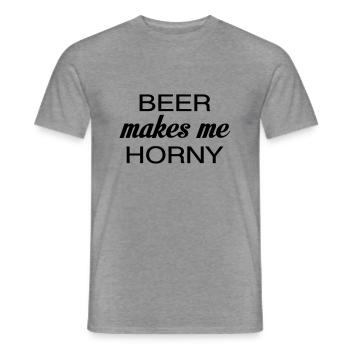 Beer makes me Horny - T-shirt homme - graphite chiné - Devant - AI Model Male 178 light (178cm)