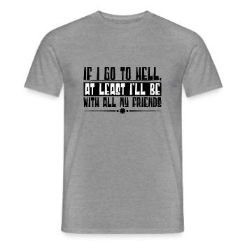 At least I'll Be With All My Friends 4 - Men's T-Shirt - graphite heather - Front - AI Model Male 178 light (178cm)