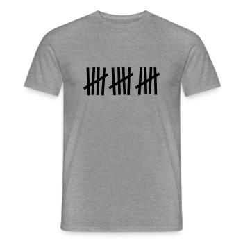 Strichliste 15 Striche - Männer T-Shirt - Graphit meliert - Vorne - AI Model Male 178 light (178cm)
