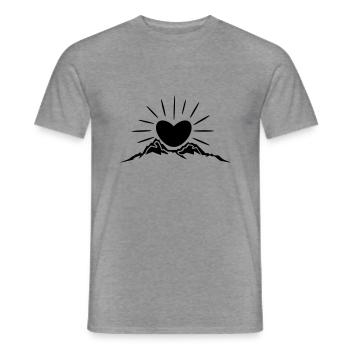 Natur - Berge Herz Sonne - Männer T-Shirt - Graphit meliert - Vorne - AI Model Male 178 light (178cm)